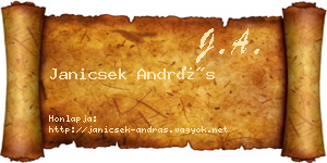 Janicsek András névjegykártya